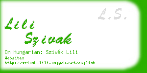 lili szivak business card